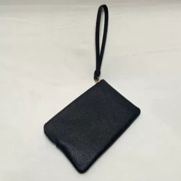 Coach Corner Zip Wristlet 58032 Gold/Midnight Pebble Grain Leather NWT - Picture 5 of 15